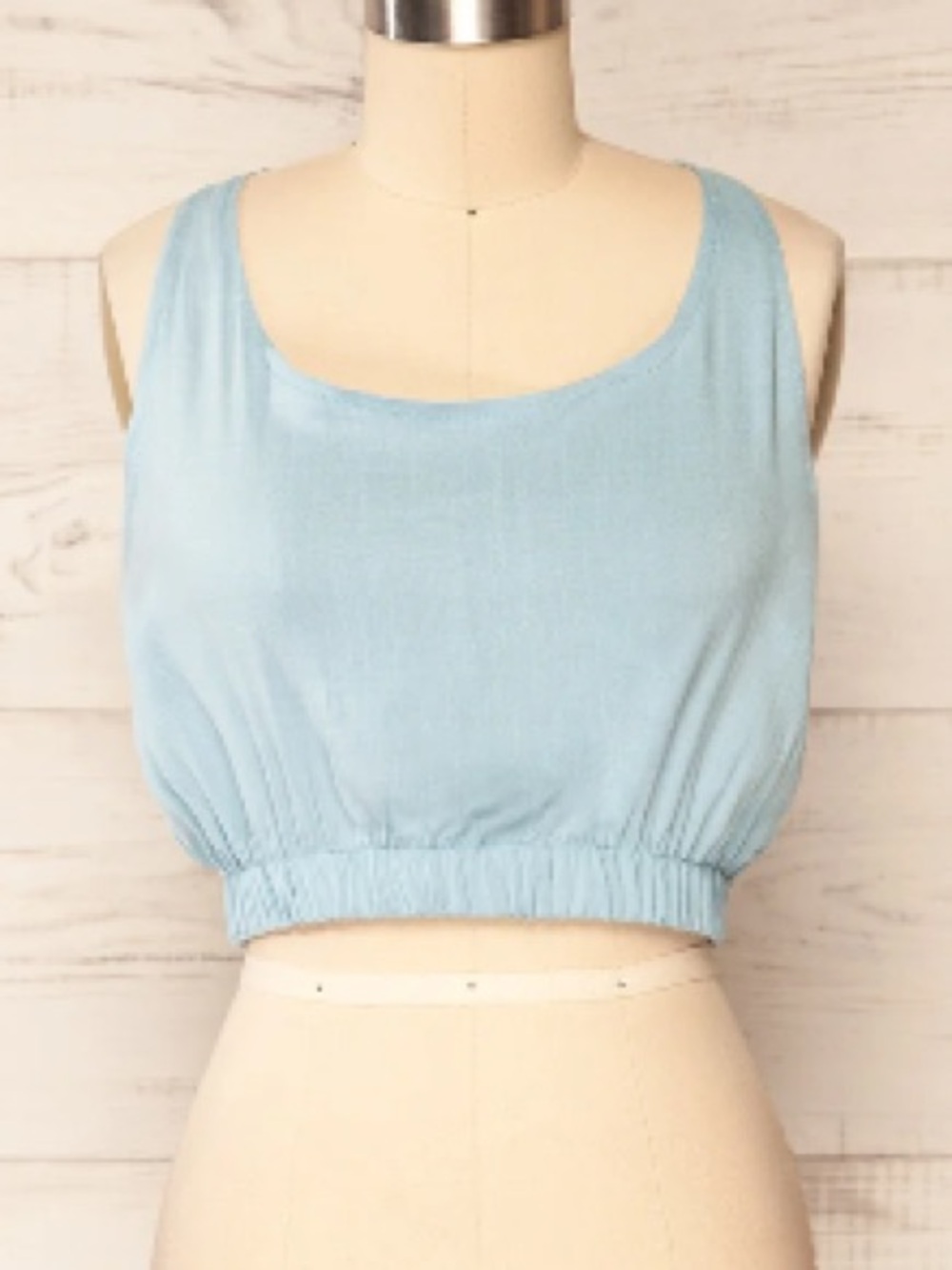 Dailystory Montreal Blue Open Back Tie Crop Top Size M Made in Canada #118